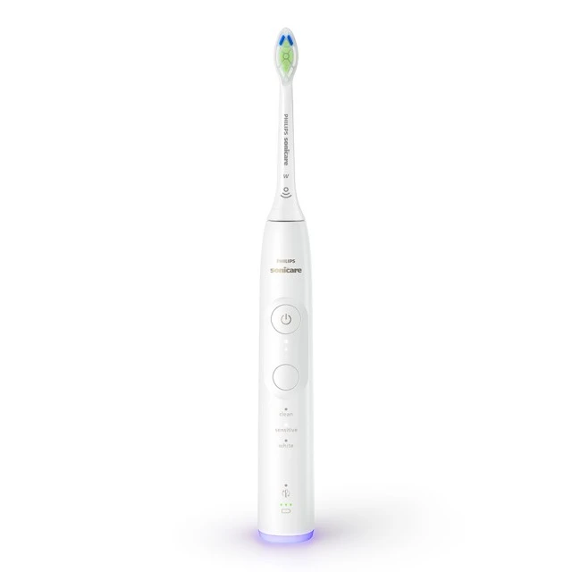 Акумулаторна четка за зъби Philips Sonicare HX7410/02 серия 6500 със звукова технология Next-Generation, 3 режима на четкане, 3 интензитета, светлинен сензор за натиск, 2 накрайника, калъф за път