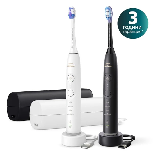 Комплект 2 броя акумулаторни четки за зъби Philips Sonicare HX7429/02 серия 7100 със звукова технология Next-Generation, 4 режима на четкане, 3 интензитета, светлинен сензор за натиск, накрайник G3 Optimal Gum Care и S2 Sensitive, 2 зареждащи калъфаза път