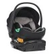 Детско столче за кола Mountain Buggy Protect i-Size, с подвижна подложка за новородено, удължаваща се облегалка, за деца с ръст 40–87 см, протектор UPF50+, черно-сиво + IsoFix база