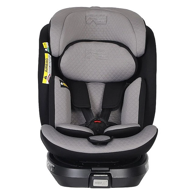 Детско столче за кола Mountain Buggy Safe Rotate i-Size, с подвижна подложка за новородено, удължаваща се облегалка, за деца с ръст 40–150 см, черно-сиво + IsoFix база