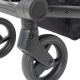 Mutsy NEXO stroller, black chassis with black handle and seat with canopy in Concrete Melange