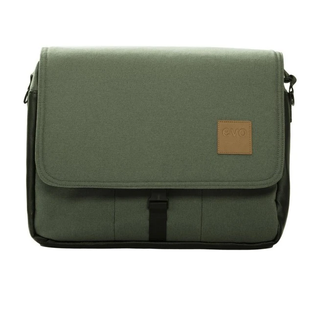 Mutsy EVO Stroller Bag in Discovery Moss, with adjustable long handle for pushchair or shoulder carry, changing pad included