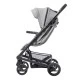 Mutsy NEXO stroller, black chassis with black handle and seat with canopy in Concrete Melange