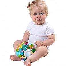 Active-motor baby toy Ball Play and Explore, rattle and teether 2-in-1, with safe mirror, 6m+