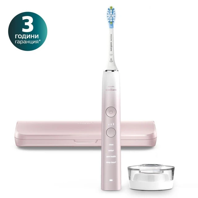 Звукова електрическа четка Philips Sonicare DiamondClean 9000 HX9911/84, с глава C3 Premium, 4 режима, 3 интензитета, калъф за пътуване, Bluetooth