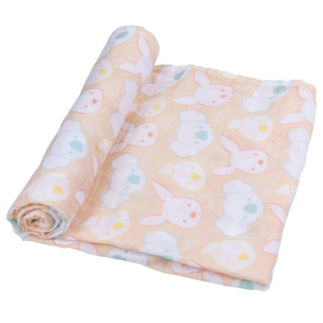 Set of 3 Playgro Fauna Friends muslin nappies for changing, soft and gentle made of bamboo and cotton, size 120 x 120 cm