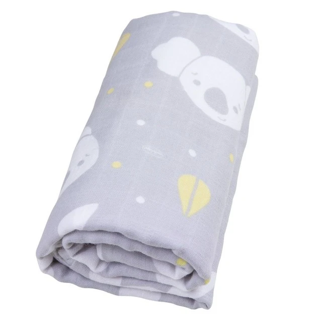 Playgro Fauna Friends 100% natural cotton baby muslin blanket for stroller, size 70 x 70 cm