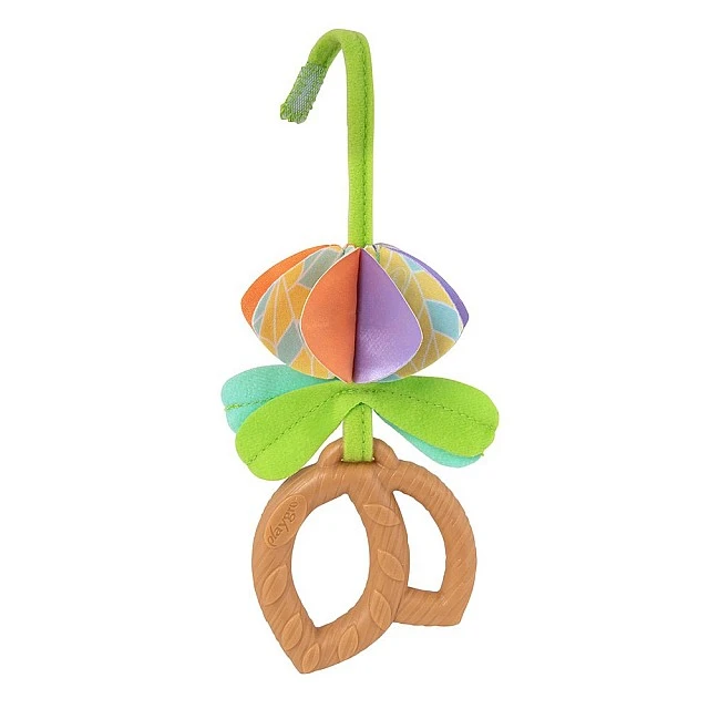 Активна гимнастика с дървена арка Playgro Fauna Friends, с три свалящи се играчки и подплатено кръгло килимче, 0м+