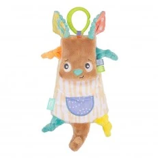Мека плюшена кърпичка за гушкане Кенгуру Playgro Fauna Friends, с клипс за закачане върху количка