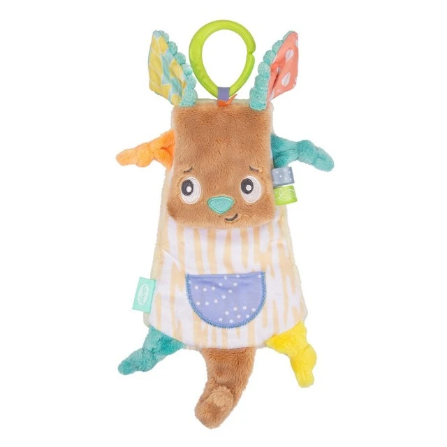 Soft plush cuddling cloth Kangaroo Playgro Fauna Friends, with clip for attaching to stroller