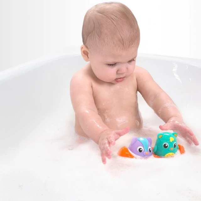 Bath toy Canoe with two bears, with lights and thermosensor for water temperature, 6m+