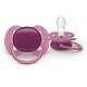 Комплект от 2 броя ортодонтични силиконови залъгалки Philips AVENT Ultra Soft SCF093/03, в кутия за стерилизиране, plant-based