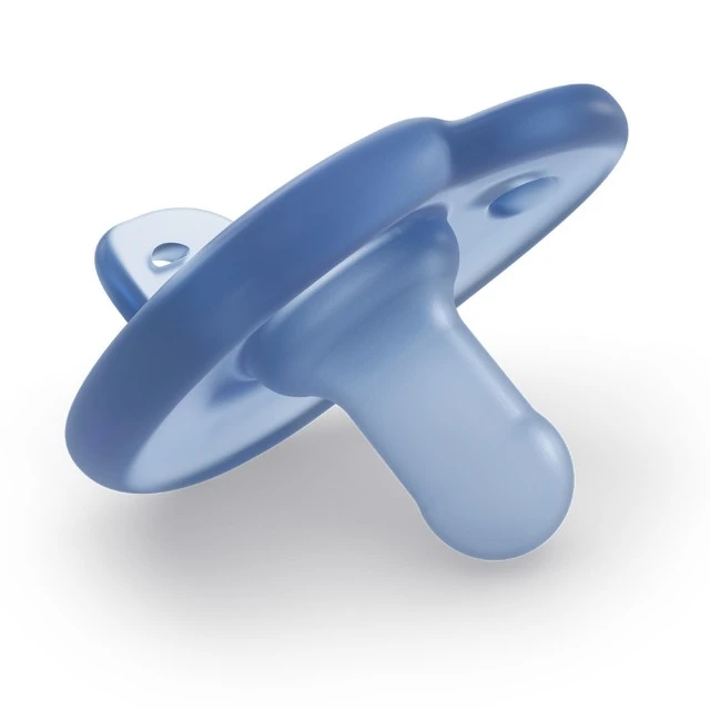 Set of 2 orthodontic silicone pacifiers for newborns Philips Avent SOOTHIE SCF099/26 in a sterilization box, blue