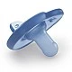 Комплект от 2 бр. ортодонтски силиконови залъгалки за новордени Philips Avent SOOTHIE SCF099/26 в кутия за стерилизиране, сини