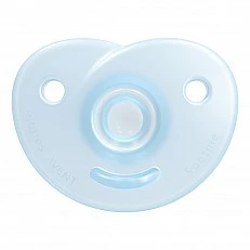 Set of 2 orthodontic silicone pacifiers for newborns Philips Avent SOOTHIE SCF099/26 in a sterilization box, blue