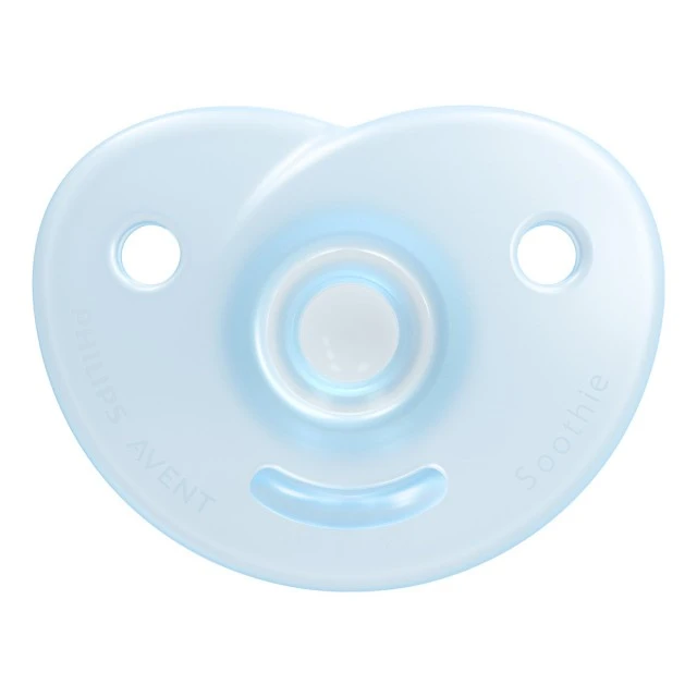 Set of 2 orthodontic silicone pacifiers for newborns Philips Avent SOOTHIE SCF099/26 in a sterilization box, blue