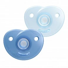Set of 2 orthodontic silicone pacifiers for newborns Philips Avent SOOTHIE SCF099/26 in a sterilization box, blue
