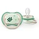 2 броя светещи в тъмното, ортодонтски силиконови залъгалки Philips AVENT SCF376/31 Ultra Air NightTime, 6-18м, с картинки, в кутия за стерилизиране