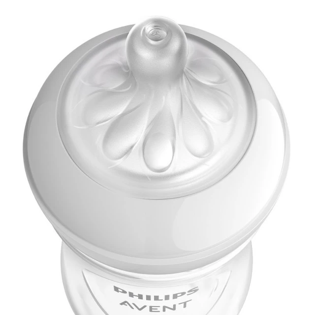 Шише за хранене Natural Response 330 мл с биберон без протичане Natural Response Поток 4, 3м+, Philips AVENT SCY906/02