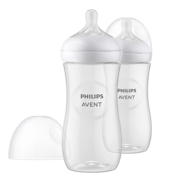 Шише за хранене Natural Response 330 мл с биберон без протичане Natural Response Поток 4, 3м+, Philips AVENT SCY906/02