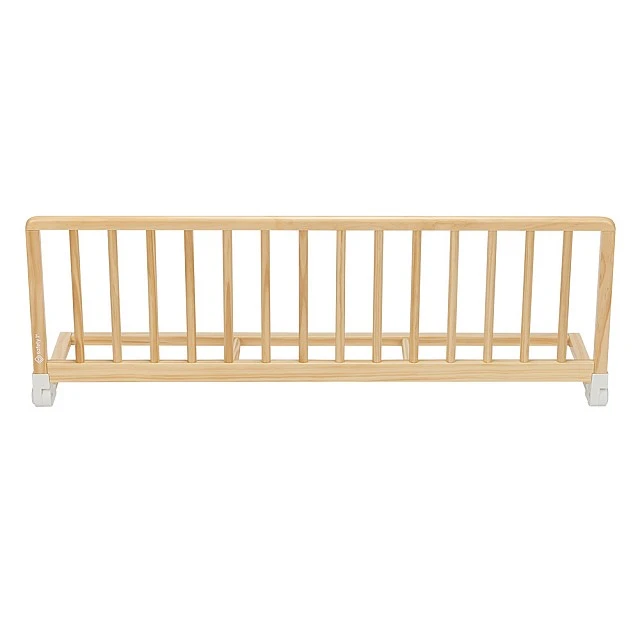 Natural wood cot safety barrier, with automatic locking system, length 110 cm
