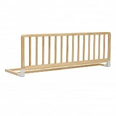 Natural wood cot safety barrier, with automatic locking system, length 110 cm
