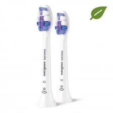 2 броя резервна глава S2 Sensitive Philips Sonicare HX6052/10, бяла, супер мека, за чувствителни зъби и венци