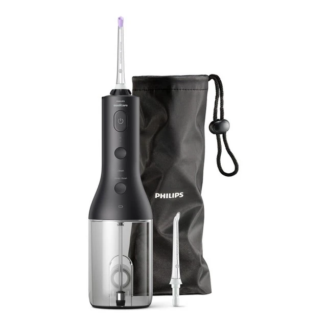 Зъбен душ Philips Sonicare Cordless Power Flosser 3000 HX3826/33, с 2 накрайника и калъф за съхранение