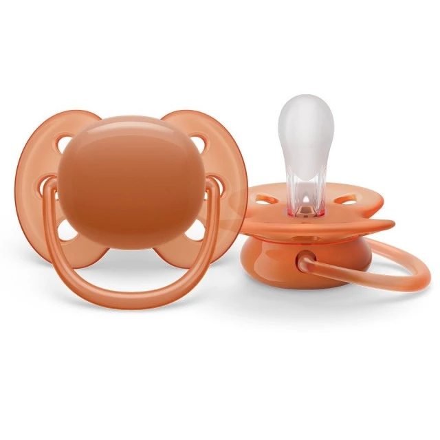 Комплект от 2 бр. ортодонтични залъгалки Philips AVENT SCF093/01 Ultra Soft 18м+, в кутия за стерилизиране