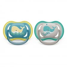 Set of 2 orthodontic pacifiers Philips AVENT SCF349/24 Ultra Air 18m+, neutral colors with Kit decor, in a sterilization box