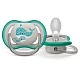 Set of 2 orthodontic pacifiers Philips AVENT SCF349/24 Ultra Air 18m+, neutral colors with Kit decor, in a sterilization box