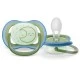 Комплект от 2 бр. светещи в тъмното ортодонтични залъгалки Philips Avent Ultra Air Night SCF376/23 и кутия за стерилизиране, 18м+