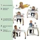 Here I Grow 5 in 1 Stationary Play Center Black&White Décor Series - Tummy Play, Balance Board, Stationary Play Center, Activity Board, Kids Table & Chair, 6m+