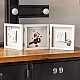 Decorative white photo frame for a photo and two baby handprints and footprints Tiny Love Double Frame, stylish passe-partout with colorful illustrations