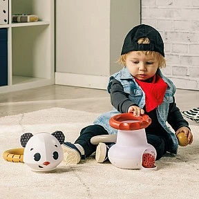3-in-1 Panda Electronic Musical Toy from Tiny Rockers Series, with 3 ways to play: with balls, rings and music, 6m+