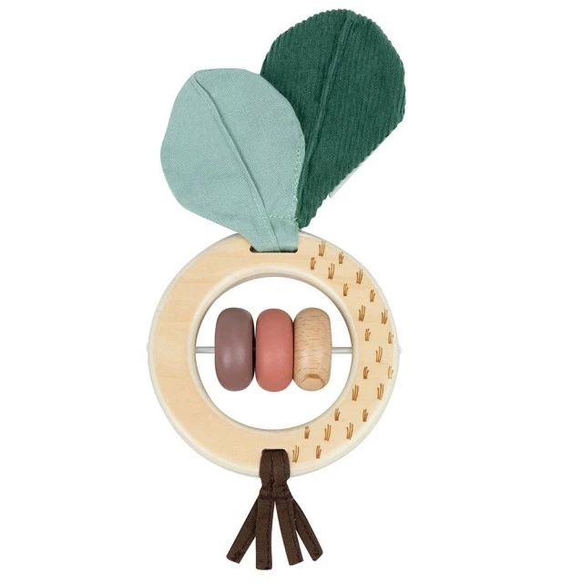 Newborn set muslin cuddle toy Rabbit and wooden rattle Eco collection Garden of Adventures Tiny Love, 0m+
