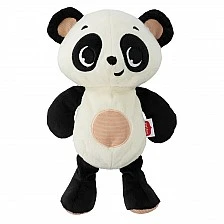 Плюшена Панда за гушкане Tiny Love Snuggly Buddy от серията Black&White Décor, с 5 успокояващи звука е ефект "Дишане", с 3 режима на светлина