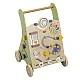 Wooden push walker from the Born to Party series, Montessori toy with 15 activities, silent non-slip wheels