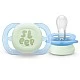 2 pcs. glow in the dark orthodontic pacifiers for newborns Philips AVENT SCF075/08 Ultra Start Night 0-2m, in blue and green with Sleep decor, in a sterilization box