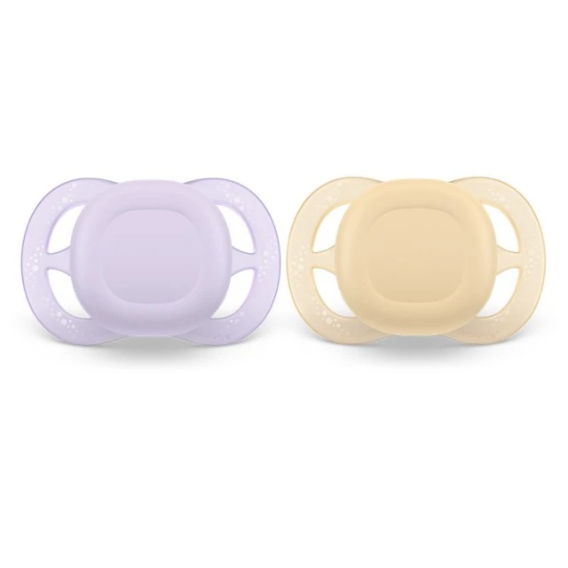 Set of 2 orthodontic pacifiers for newborns Philips AVENT SCF075/01 Ultra Start 0-2m, in orange and purple, in a sterilization box