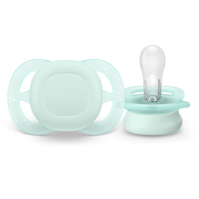 Set of 2 orthodontic pacifiers for newborns Philips AVENT SCF075/02 Ultra Start 0-2m, in blue and green, in a sterilization box