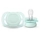 Комплект от 2 бр. ортодонтични залъгалки за новородени Philips AVENT SCF075/02 Ultra Start 0-2м, в синьо и зелено, в кутия за стерилизиране