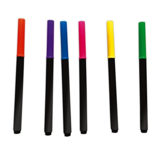 Coloring cards of animals with fluorescent markers