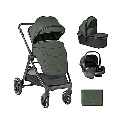 Combined stroller 3 in 1 with bassinet for a newborn Ava Army Green