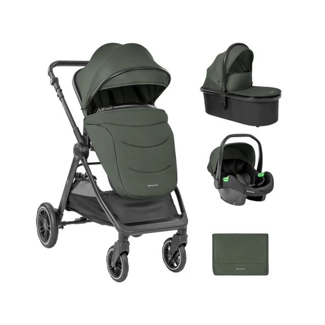 Combined stroller 3 in 1 with bassinet for a newborn Ava Army Green