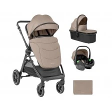 Комбинирана количка 3в1 с кош за новородено Ava Beige