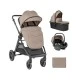 Комбинирана количка 3в1 с кош за новородено Ava Beige