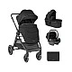 Комбинирана количка 3в1 с кош за новородено Ava Black
