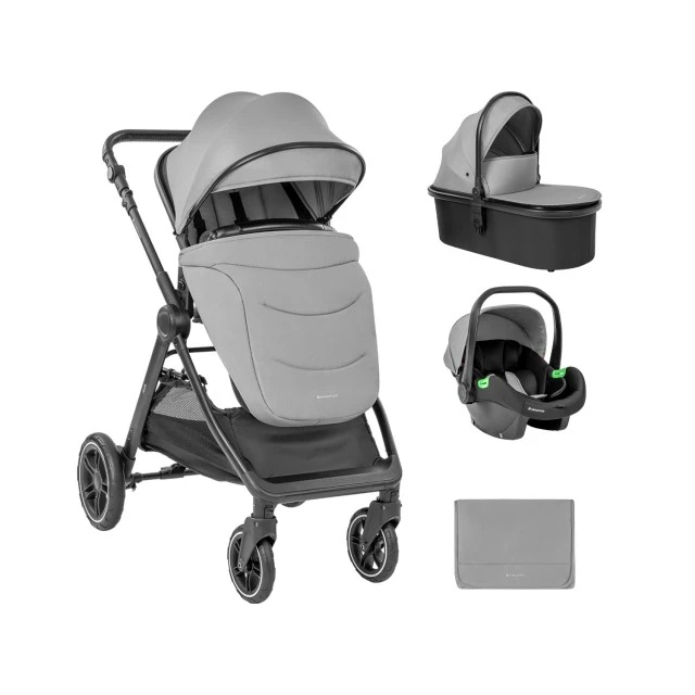 Combined stroller 3 in 1 with bassinet for a newborn Ava Grey