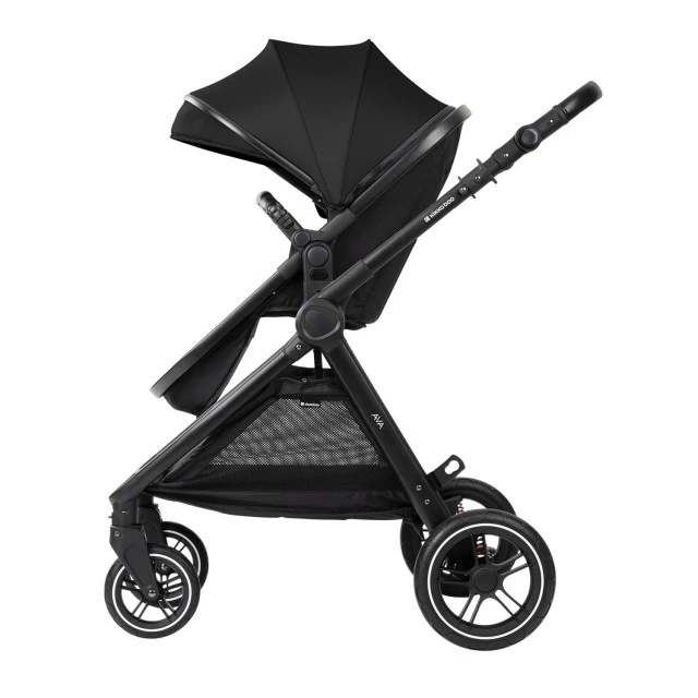 Комбинирана количка 3в1 с кош за новородено Ava Black